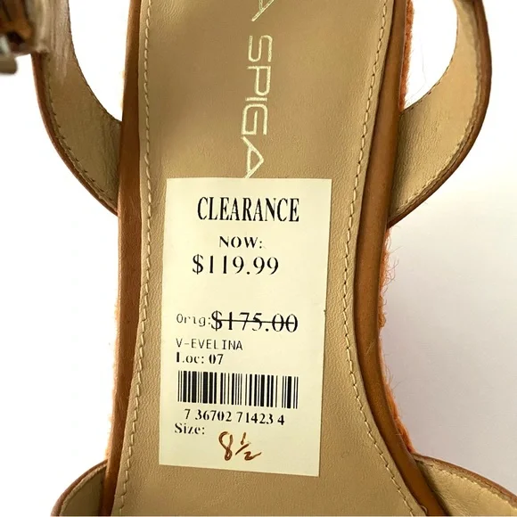 NWT Via Spiga Evelina Espadrille Wedge Platform Pink Orange Sandals, Size 8.5 - Picture 10 of 15